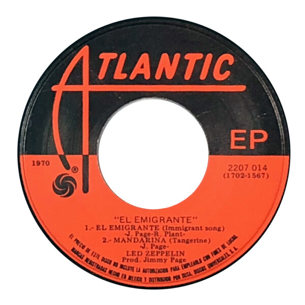 Single <br>Mexico (2207 014) <br>Immigrant Song/Tangerine/Out on the Tiles (#2) - Image 4