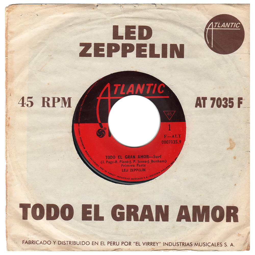 Single <br>Peru (F-ALT 0007035.9) <br>Whole Lotta Love/Whole Lotta Love (Promo)
