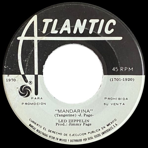 Single <br>Mexico (1701-1919) <br>Immigrant Song / Tangerine (Promo) - Image 3