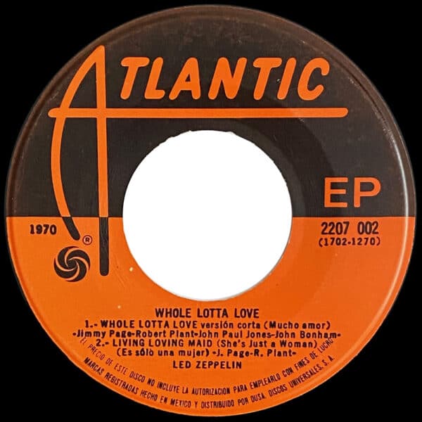 Single <br>Mexico (2207 002) <br>Whole Lotta Love / Living Loving Maid / Heartbreaker (#1) - Image 3
