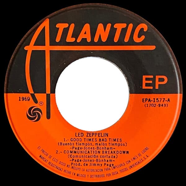 Single <br>Mexico (EPA-1577) <br>Good Times Bad Times / Communication Breakdown / Dazed and Confused - Image 3