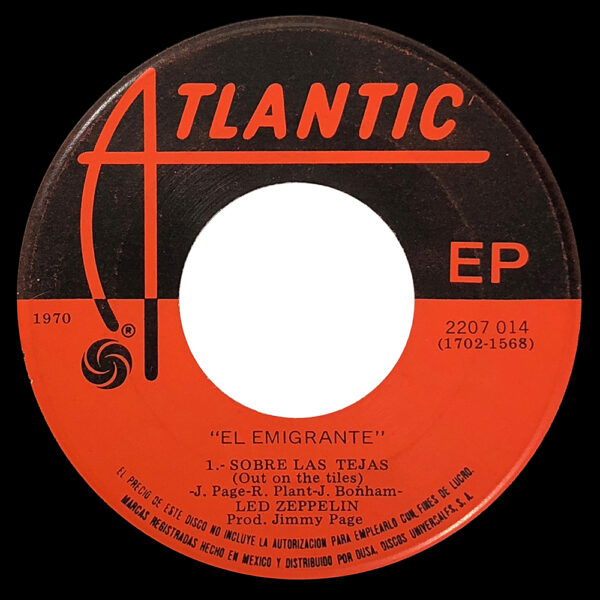 Single <br>Mexico (2207 014) <br>Immigrant Song / Tangerine / Out on the Tiles (#1) - Image 4