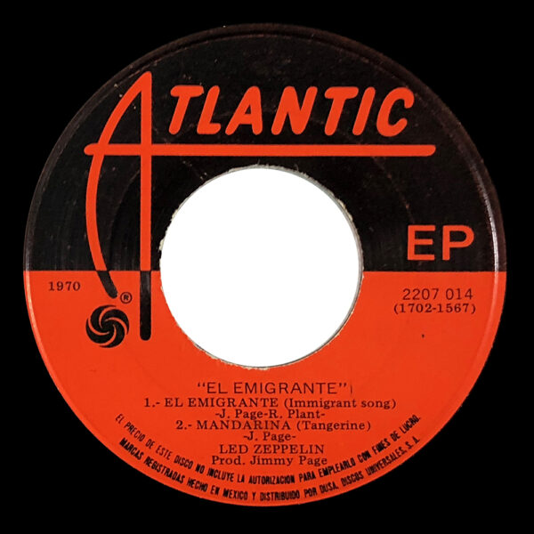Single <br>Mexico (2207 014) <br>Immigrant Song / Tangerine / Out on the Tiles (#1) - Image 3