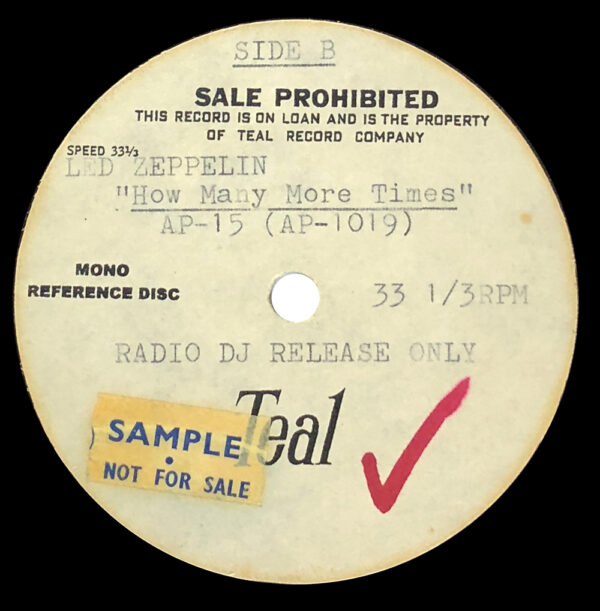 Single <br>South Africa (N/A) <br>Babe I'm Gonna Leave You / How Many More Times (Acetate) - Image 2