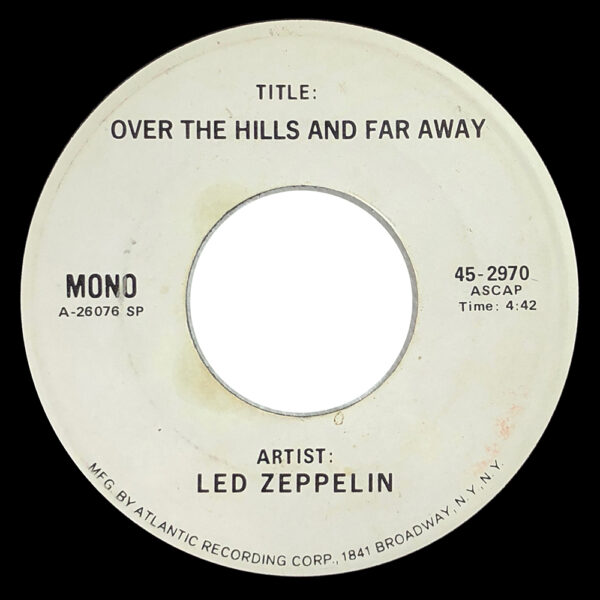 Single <br>USA (45-2970) <br>Over The Hills and Far Away (Test Pressing) - Image 2