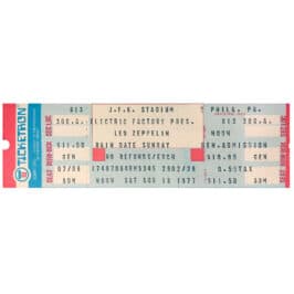 Concert Ticket <br>1977.08.13 <br>Philadelphia, PA