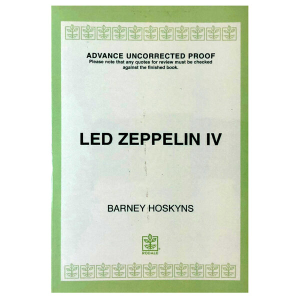 Book <br>Led Zeppelin IV, Uncorrected Proof (USA)