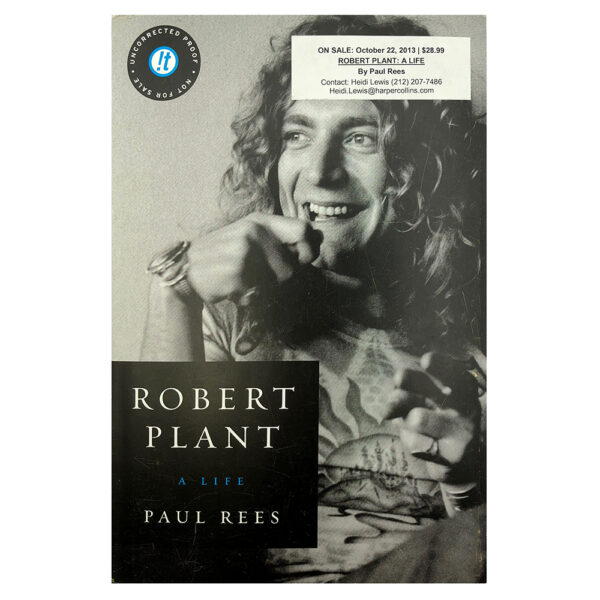 Book <br>Robert Plant: A Life, uncorrected proof (USA)