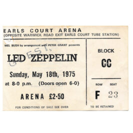 Concert Ticket <br>1975.05.18 <br>London, UK
