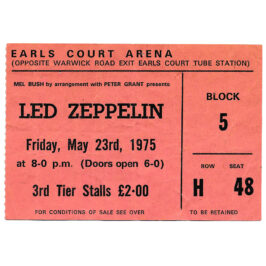 Concert Ticket <br>1975.05.23 <br>London, UK