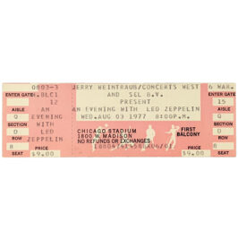 Concert Ticket <br>1977.08.03 <br>Chicago, IL