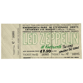 Concert Ticket <br>1979.08.11 <br>Stevenage, UK