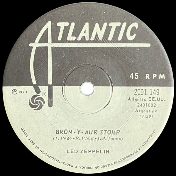 Single <br>Chile (2091 149) <br>Immigrant Song / Bron-y-Aur Stomp (Promo) - Image 4
