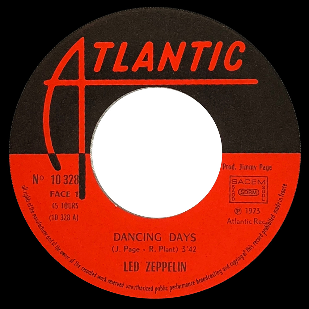 Single <br>France (10 328) <br>Dancing Days / Over The Hills and Far Away - Image 3