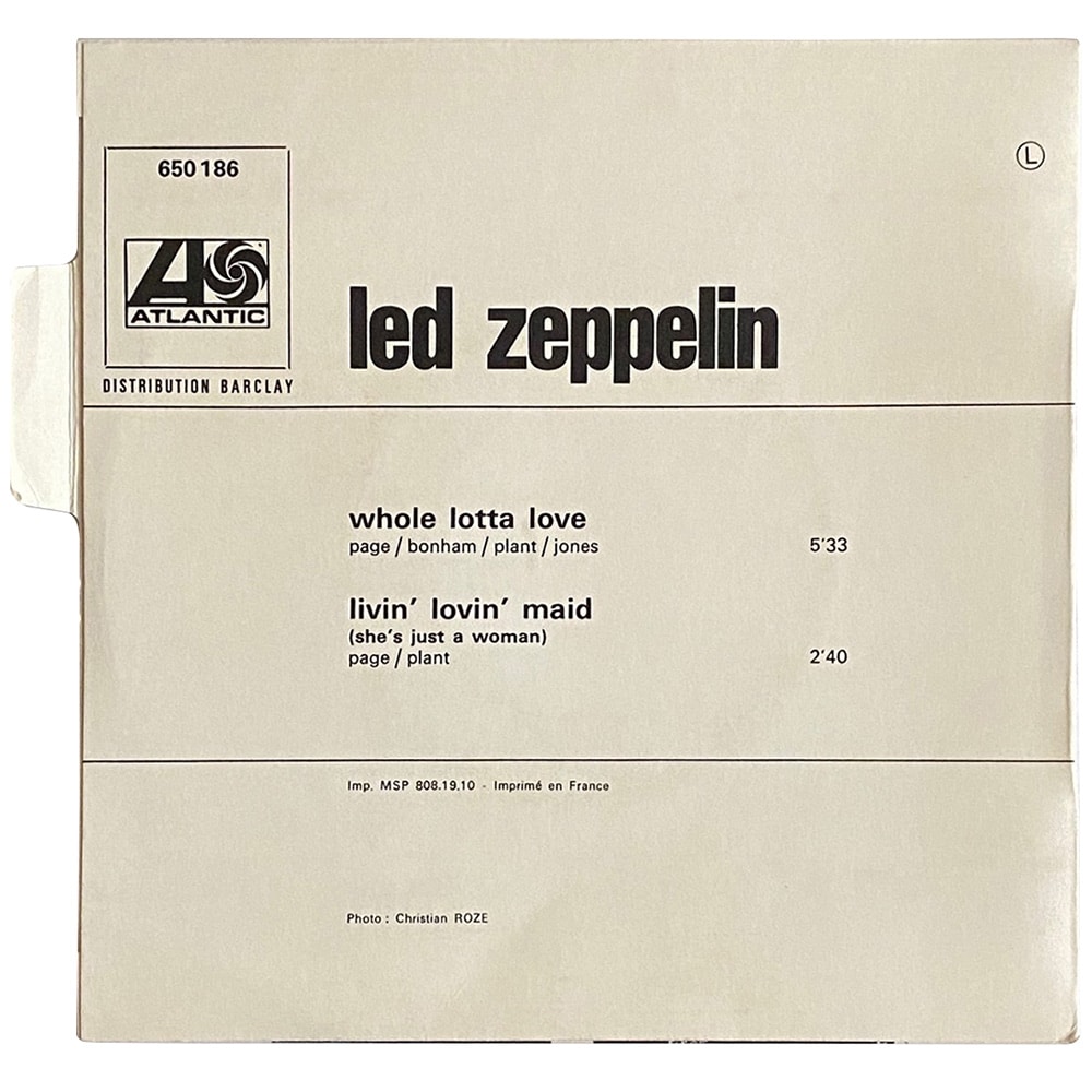 Single <br>France (650186) <br>Whole Lotta Love / Living Loving Maid (#1) - Image 2