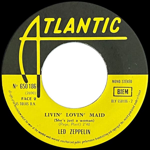 Single <br>France (650186) <br>Whole Lotta Love / Living Loving Maid (#2) - Image 4