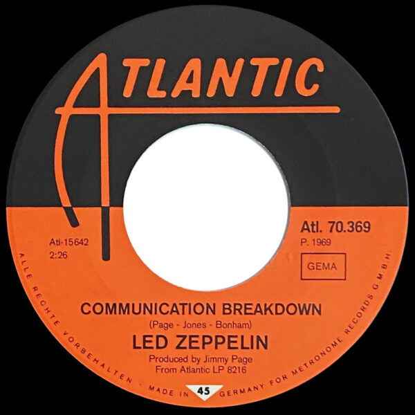 Single <br>Germany (ATL. 70.369) <br>Good Times Bad Times / Communication Breakdown - Image 4