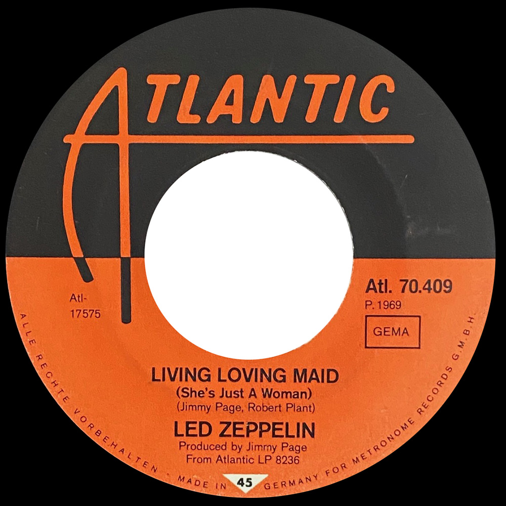 Single <br>Germany (ATL. 70.409) <br>Whole Lotta Love / Living Loving Maid (#1) - Image 4