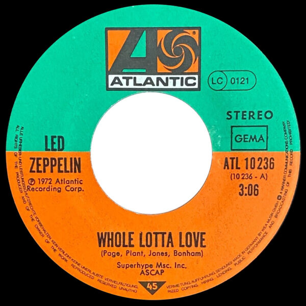Single <br>Germany (ATL 10236) <br>Whole Lotta Love / Immigrant Song (#4) - Image 3