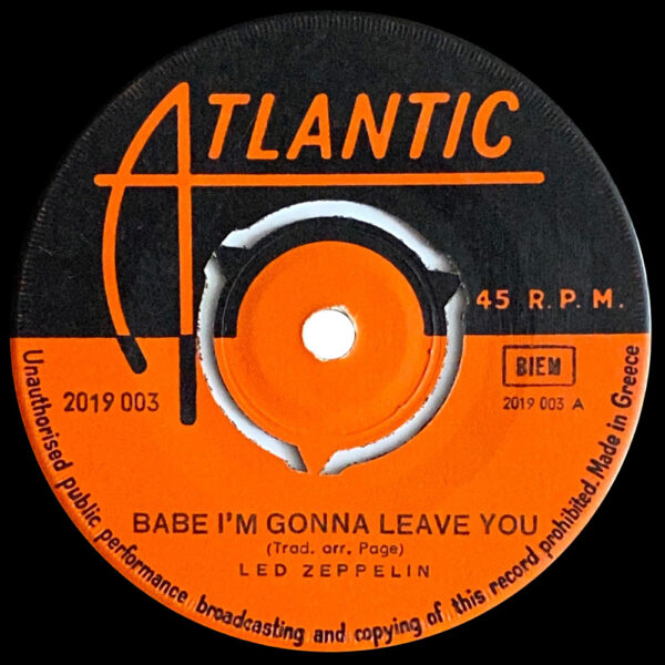 Single <br>Greece (2019 003) <br>Babe I'm Gonna Leave You / How Many More Times