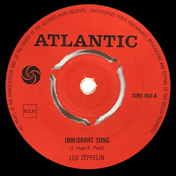 Single <br>Holland (2091 043) <br>Immigrant Song / Hey, Hey What Can I Do (Promo) - Image 2