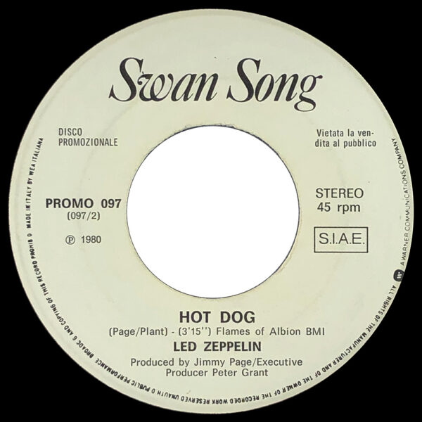 Single <br>Italy (Promo 097) <br>Fool In The Rain / Hot Dog (Promo #1) - Image 4