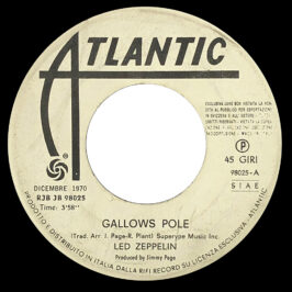 Single <br>Italy (RJB JB 98025) <br>Gallows Pole /  You Can't Judge a Book By The Cover (promo)