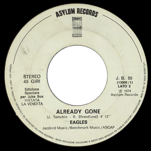 Single <br>Italy (J. B. 55) <br>The Ocean / Already Gone (Promo) - Image 3