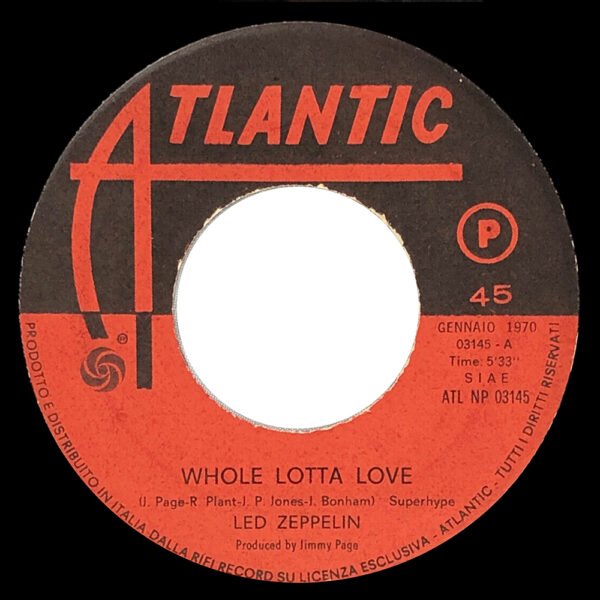 Single <br>Italy (ATL NP 03145) <br>Whole Lotta Love / Living Loving Maid (#2) - Image 3