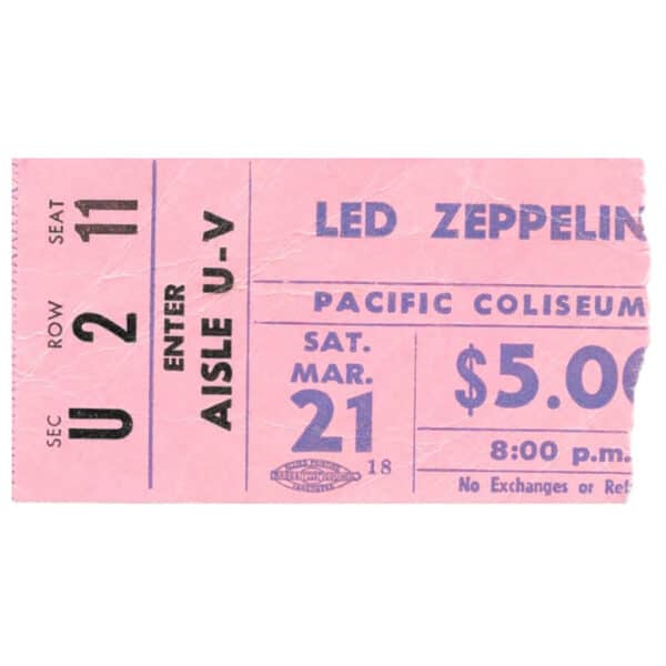 Concert Ticket <br>1970.03.21 <br>Vancouver, CA