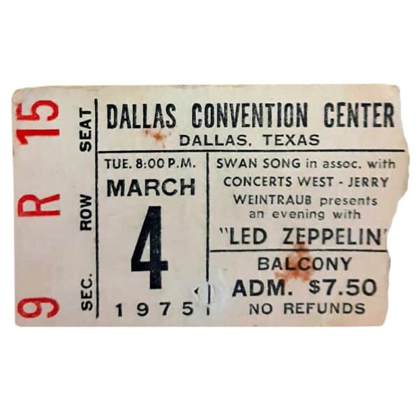 Concert Ticket <br>1975.03.04 <br>Dallas, TX