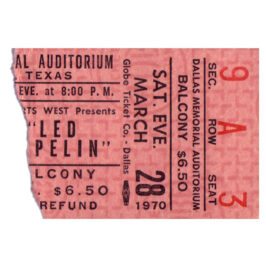 Concert Ticket <br>1970.03.28 <br>Dallas, TX