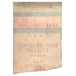 Concert Ticket <br>1971.08.25 <br>Houston, TX