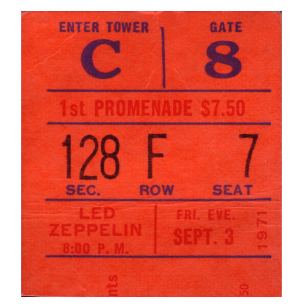 Concert Ticket <br>1971.09.03 <br>New York, NY