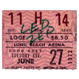 Concert Ticket <br>1972.06.27 <br>Long Beach, CA