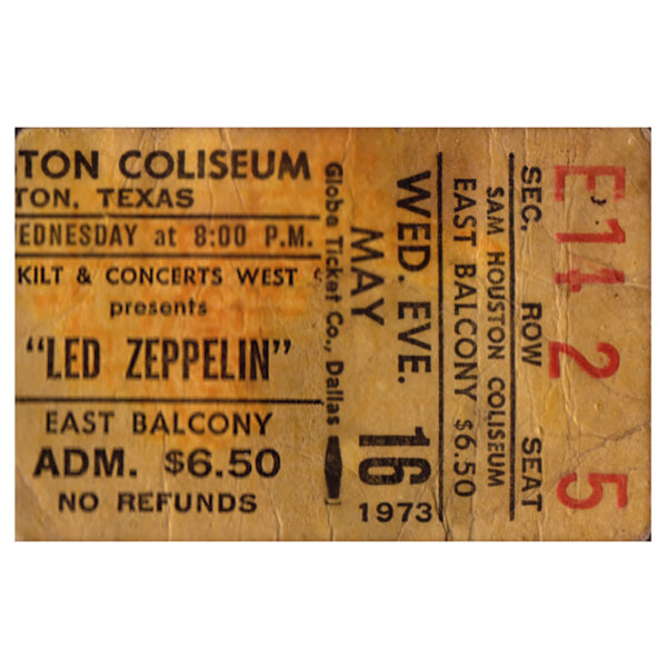 Concert Ticket <br>1973.05.16 <br>Houston, TX