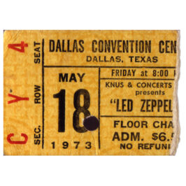 Concert Ticket <br>1973.05.18 <br>Dallas, TX