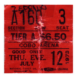 Concert Ticket <br>1973.07.12 <br>Detroit, MI