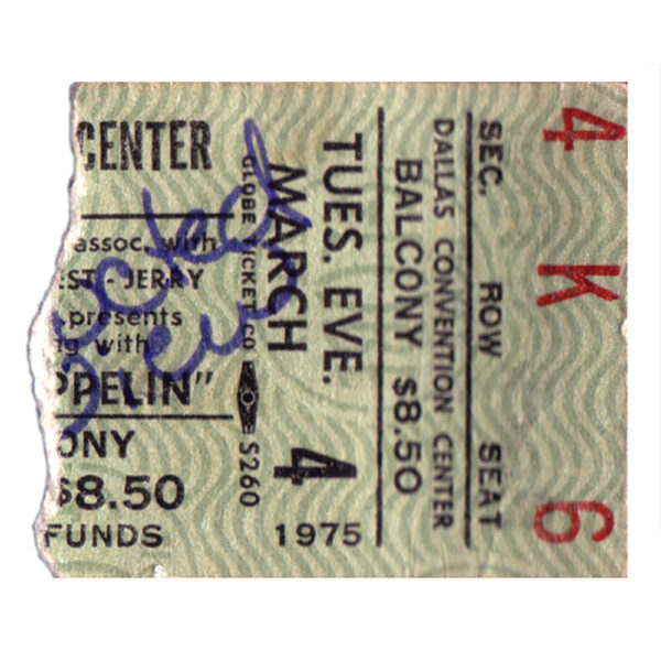 Concert Ticket <br>1975.03.04 <br>Dallas, TX