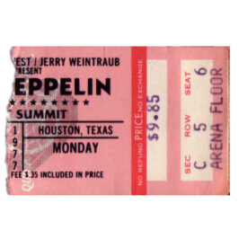 Concert Ticket <br>1977.05.21 <br>Houston, TX