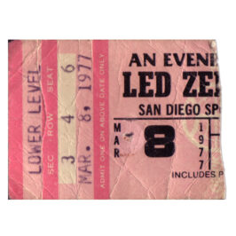 Concert Ticket <br>1977.06.19 <br>San Diego, CA