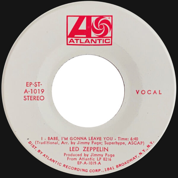 Single <br>USA (EP 1019) <br>Babe, I'm Gonna Leave You / Dazed & Confused, Stereo (Promo) - Image 2
