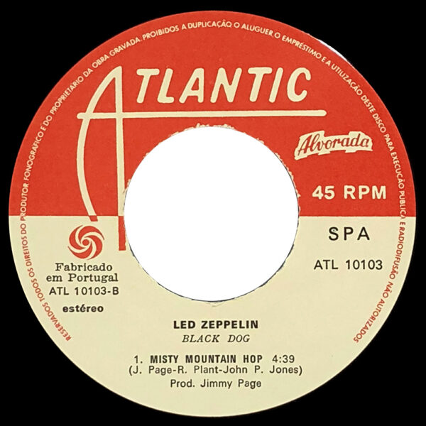 Single <br>Portugal (ATL 10103) <br>Black Dog / Misty Mountain Hop (#2) - Image 4