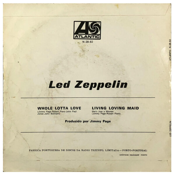 Single <br>Portugal (N-28-82) <br>Whole Lotta Love / Living Loving Maid (#8) - Image 2