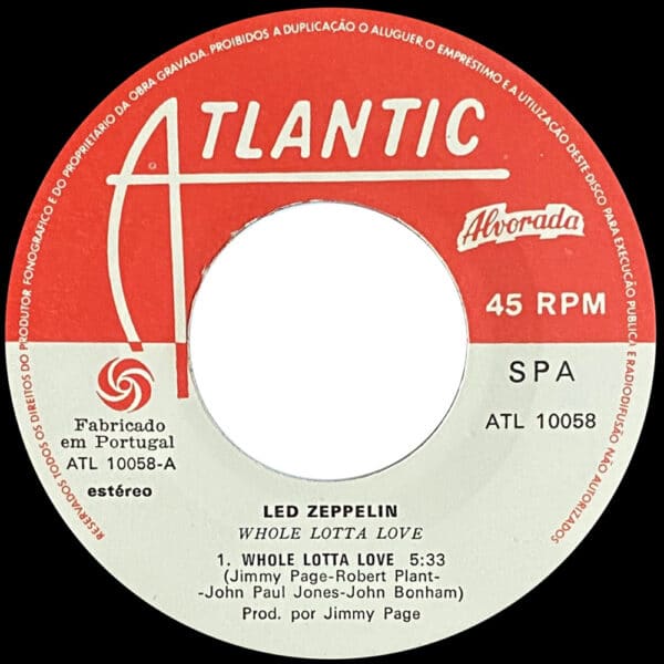 Single <br>Portugal (ATL 10058) <br>Whole Lotta Love / Living Loving Maid (#2) - Image 3
