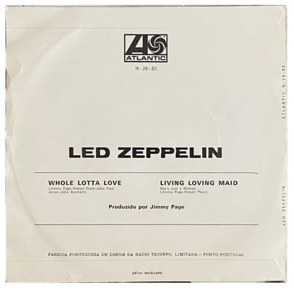 Single <br>Portugal (N-28-82) <br>Whole Lotta Love / Living Loving Maid (#4) - Image 2
