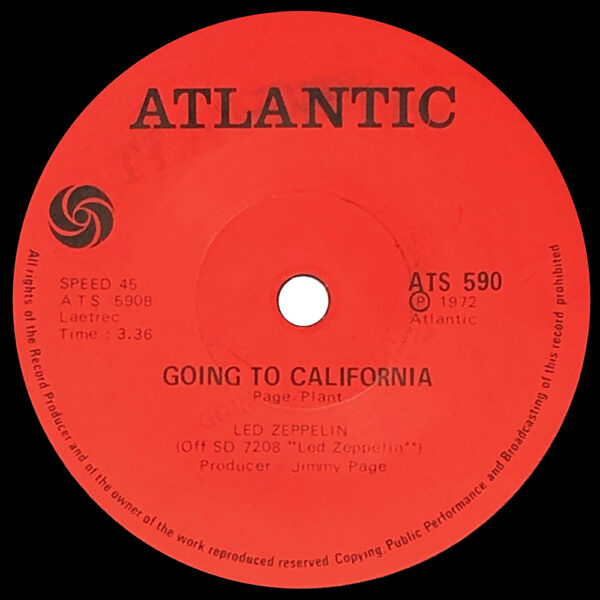 Single <br>South Africa (ATS 590) <br>Rock and Roll / Going To California - Image 3