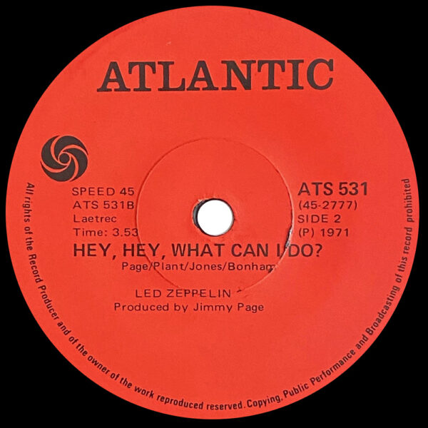 Single <br>South Africa (ATS 531) <br>Immigrant Song / Hey, Hey, What Can I Do - Image 3