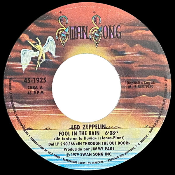 Single <br>Spain (SS45-1925) <br>Fool In The Rain / Hot Dog (#1) - Image 3