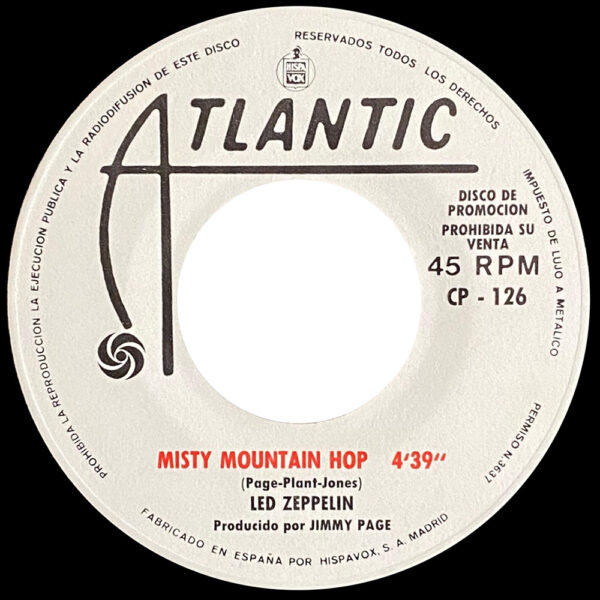 Single <br>Spain (CP-126) <br>Black Dog / Misty Mountain Hop (Promo) - Image 4